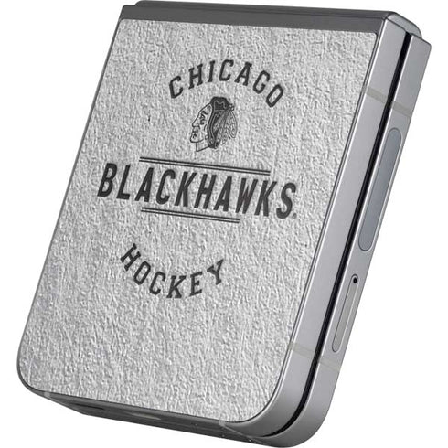 NHL Chicago Blackhawks Black Text Galaxy Z Flip6 Skin